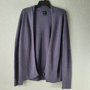 Eileen Fisher Women's Silk - Nylon Purple Cardigan Long Sleeve Open Front Large